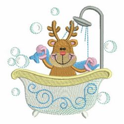 Bathing Reindeer 04 machine embroidery designs