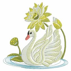 Lotus and Swan 09 machine embroidery designs