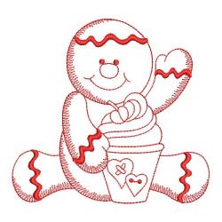 Redwork Country Gingerbread Man(Md) machine embroidery designs