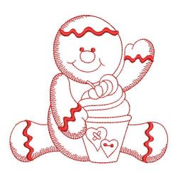 Redwork Country Gingerbread Man(Sm) machine embroidery designs