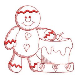 Redwork Country Gingerbread Man 03(Lg) machine embroidery designs