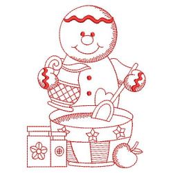 Redwork Country Gingerbread Man 06(Sm) machine embroidery designs