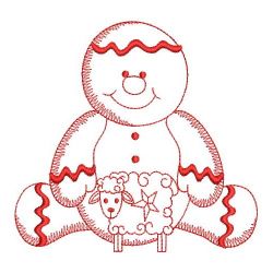 Redwork Country Gingerbread Man 08(Sm) machine embroidery designs