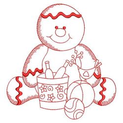 Redwork Country Gingerbread Man 10(Sm) machine embroidery designs