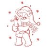 Redwork Christmas Bear(Md)