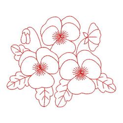Redwork Heirloom Pansy(Md) machine embroidery designs