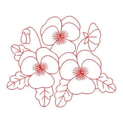 Redwork Heirloom Pansy 01(Sm) machine embroidery designs