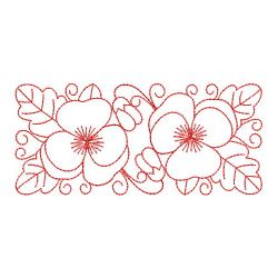 Redwork Heirloom Pansy 03(Sm) machine embroidery designs