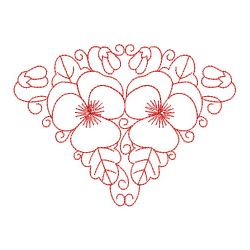 Redwork Heirloom Pansy 04(Md) machine embroidery designs