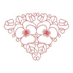 Redwork Heirloom Pansy 04(Sm) machine embroidery designs