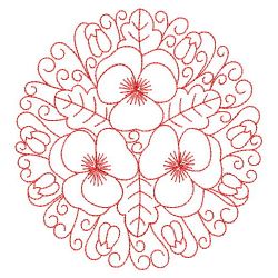 Redwork Heirloom Pansy 05(Sm) machine embroidery designs