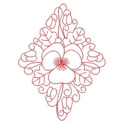 Redwork Heirloom Pansy 06(Sm) machine embroidery designs