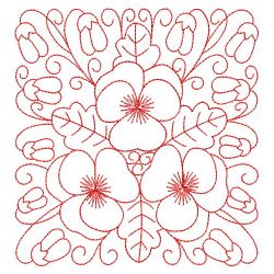 Redwork Heirloom Pansy 08(Md) machine embroidery designs