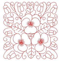 Redwork Heirloom Pansy 08(Lg) machine embroidery designs