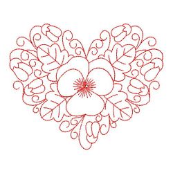 Redwork Heirloom Pansy 09(Md) machine embroidery designs