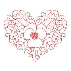 Redwork Heirloom Pansy 09(Sm) machine embroidery designs