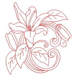 Redwork Lily(Md) machine embroidery designs