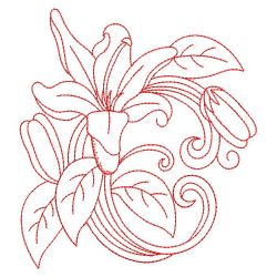 Redwork Lily(Lg) machine embroidery designs
