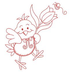 Redwork Easter Chick 02(Lg) machine embroidery designs