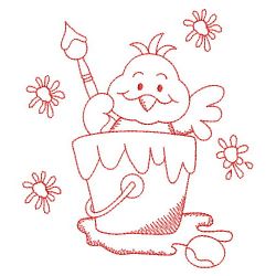 Redwork Easter Chick 03(Md) machine embroidery designs