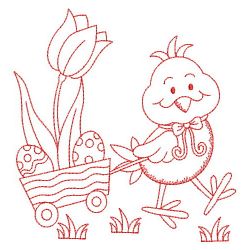 Redwork Easter Chick 04(Lg) machine embroidery designs
