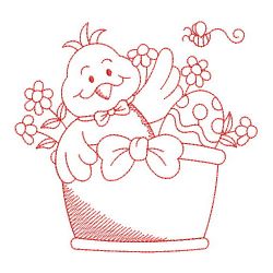 Redwork Easter Chick 06(Sm) machine embroidery designs