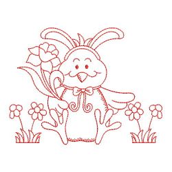 Redwork Easter Chick 09(Sm) machine embroidery designs