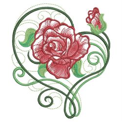 Heirloom Painting Rose 05(Lg) machine embroidery designs