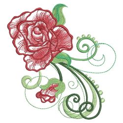 Heirloom Painting Rose 06(Lg) machine embroidery designs