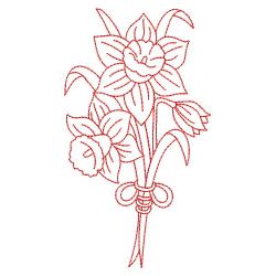 Redwork Daffodils(Md) machine embroidery designs