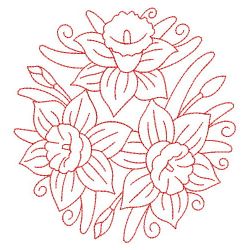 Redwork Daffodils 07(Sm) machine embroidery designs