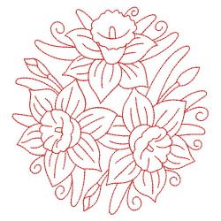 Redwork Daffodils 07(Lg)