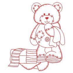 Redwork Sewing Bear 02(Sm)