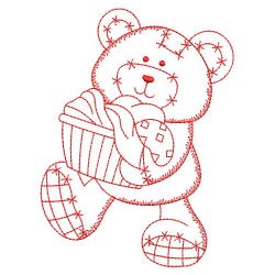 Redwork Sewing Bear 04(Sm)