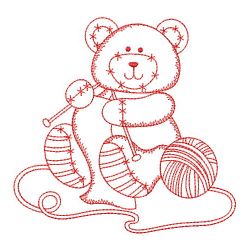 Redwork Sewing Bear 07(Sm)
