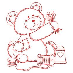 Redwork Sewing Bear 09(Lg) machine embroidery designs