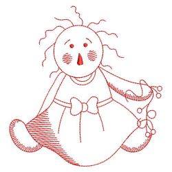 Redwork Folk Art Girl(Sm) machine embroidery designs