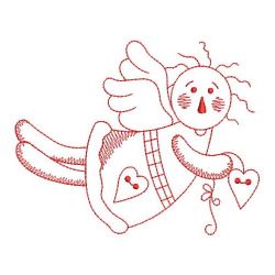 Redwork Folk Art Girl 04(Md) machine embroidery designs