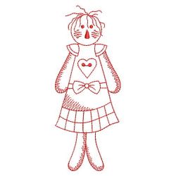 Redwork Folk Art Girl 07(Md) machine embroidery designs