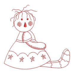 Redwork Folk Art Girl 08(Lg) machine embroidery designs