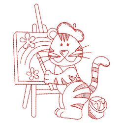 Redwork Occupation Bear 05(Md) machine embroidery designs