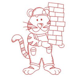 Redwork Occupation Bear 06(Lg) machine embroidery designs