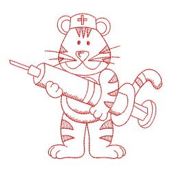 Redwork Occupation Bear 09(Lg) machine embroidery designs