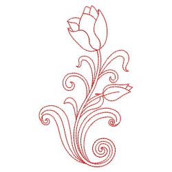 Redwork Heirloom Tulip(Sm) machine embroidery designs