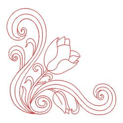 Redwork Heirloom Tulip 02(Sm) machine embroidery designs