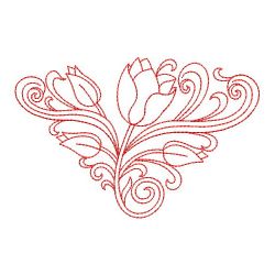 Redwork Heirloom Tulip 03(Lg) machine embroidery designs