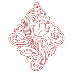 Redwork Heirloom Tulip 05(Md) machine embroidery designs