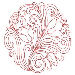 Redwork Heirloom Tulip 06(Sm) machine embroidery designs