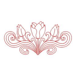 Redwork Heirloom Tulip 10(Md) machine embroidery designs