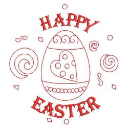 Redwork Happy Easter 09(Sm) machine embroidery designs
